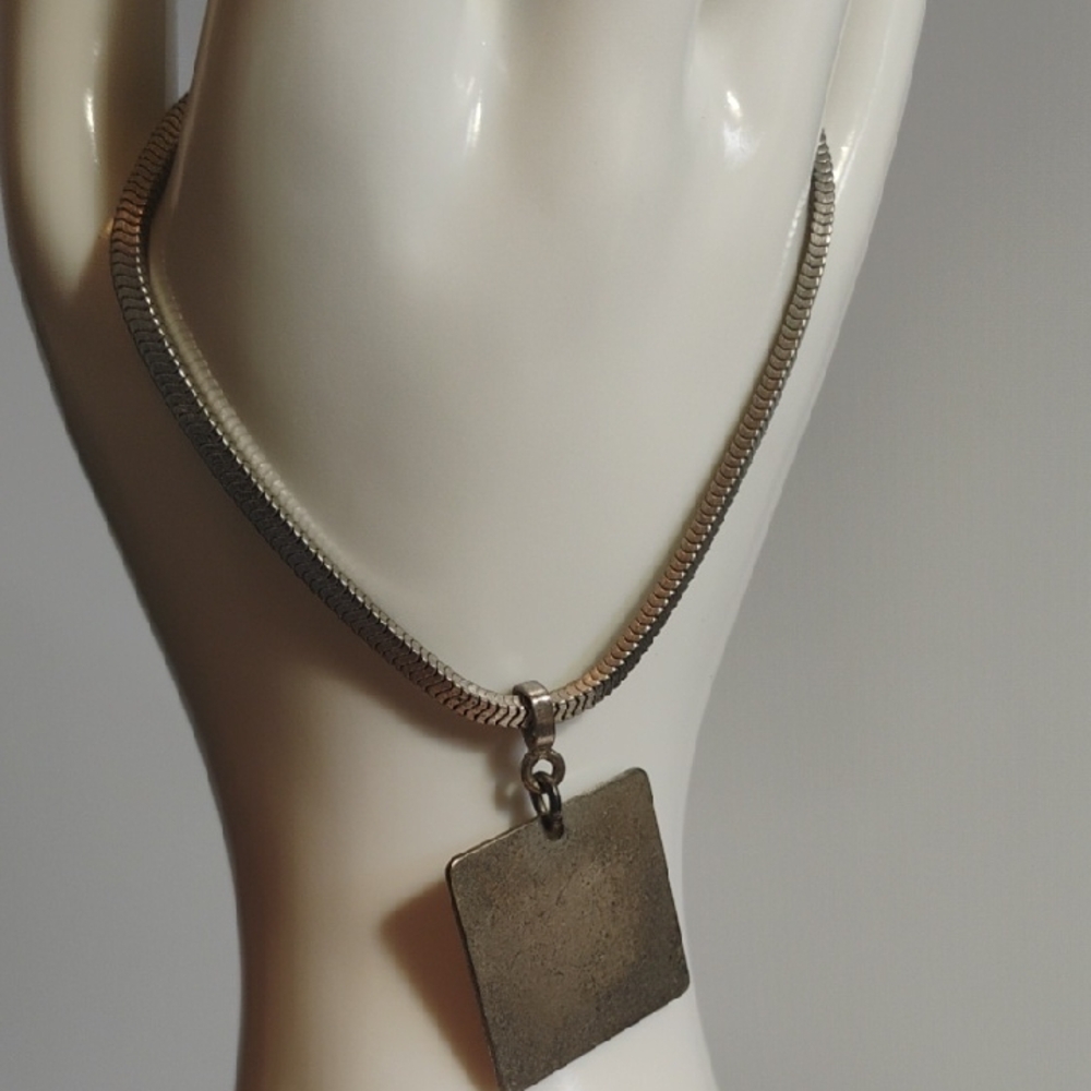 Sterling Silver Snake Chain Bracelet With Metal ID Tag